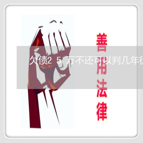 欠债25万不还可以判几年徒刑/2023120830591