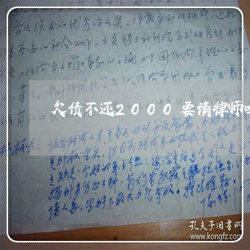 欠债不还2000要请律师吗/2023102572725