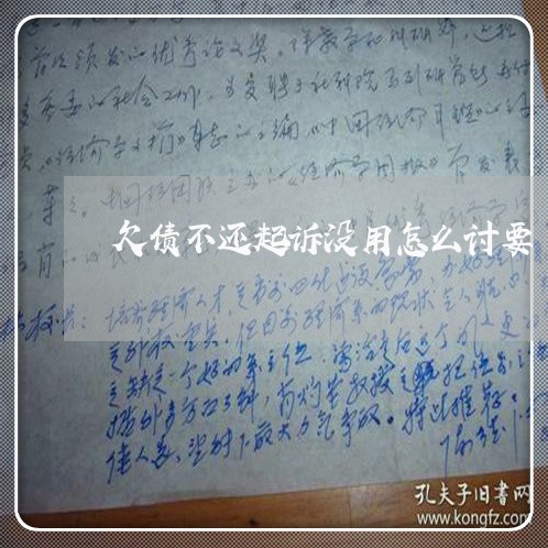 欠债不还起诉没用怎么讨要/2023111738362