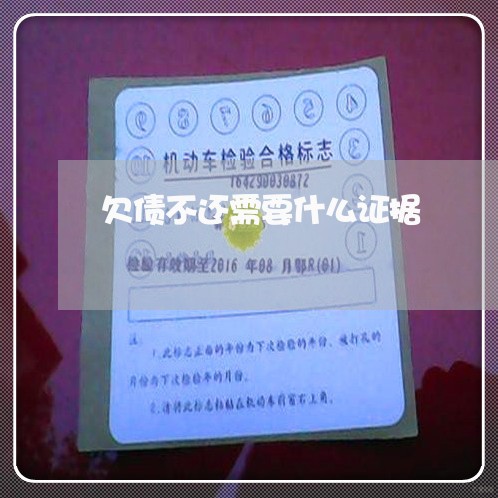 欠债不还需要什么证据/2023092217958