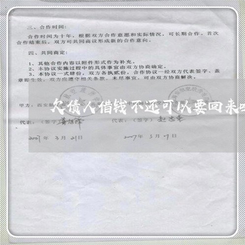 欠债人借钱不还可以要回来吗/2023121039592