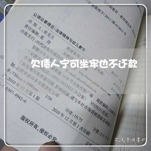 欠债人宁可坐牢也不还款/2023120882405