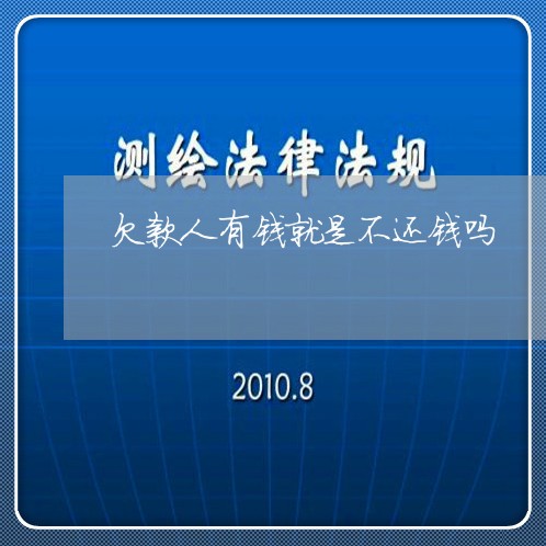 欠款人有钱就是不还钱吗/2023110917249