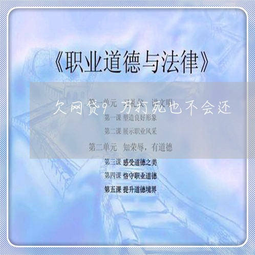 欠网贷9万打死也不会还/2023112306139