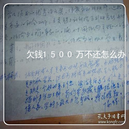 欠钱1500万不还怎么办/2023112727404