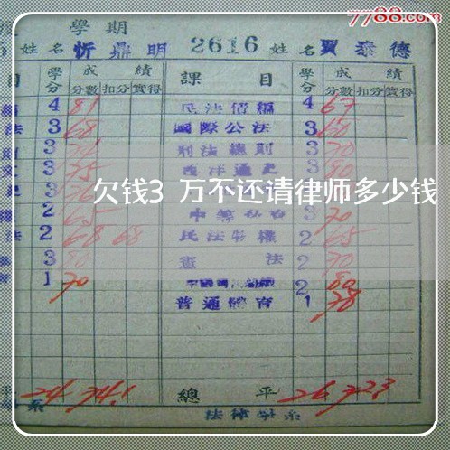 欠钱3万不还请律师多少钱/2023120495925