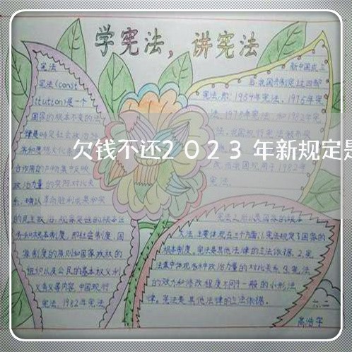 欠钱不还2023年新规定是什么/2023110861594