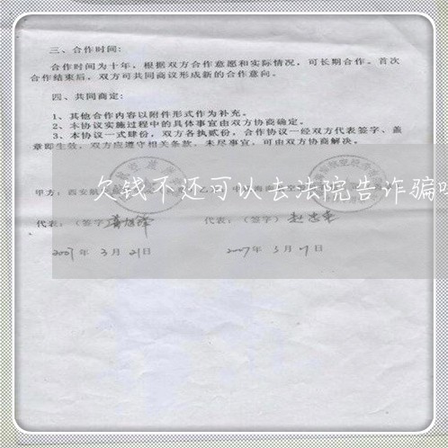 欠钱不还可以去法院告诈骗吗/2023110886948