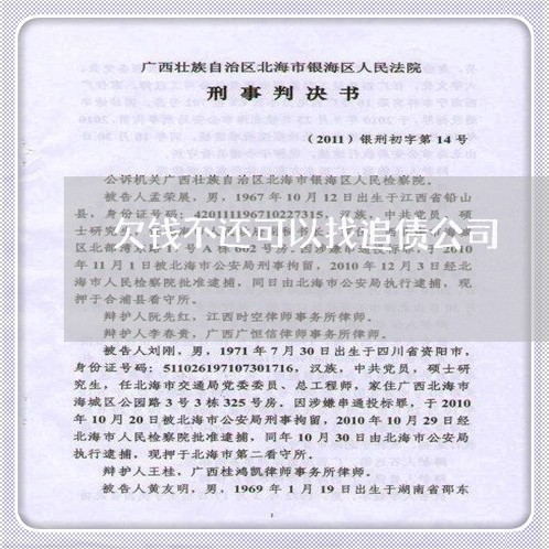 欠钱不还可以找追债公司/2023112606259