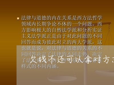 欠钱不还可以拿对方东西吗/2023092784925