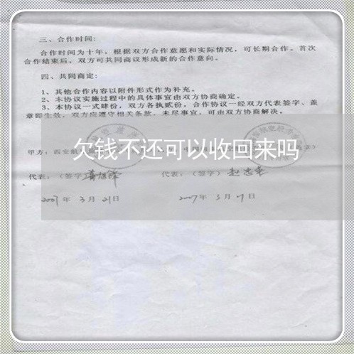 欠钱不还可以收回来吗/2023092835257