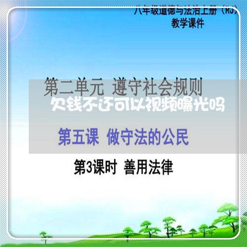 欠钱不还可以视频曝光吗/2023112437281