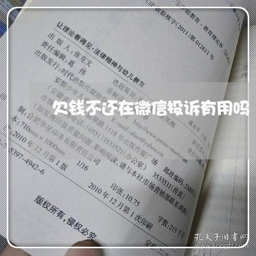 欠钱不还在微信投诉有用吗/2023120483708