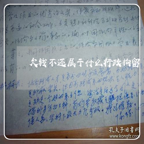 欠钱不还属于什么行政拘留/2023091501597