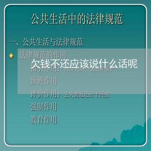 欠钱不还应该说什么话呢/2023110918171