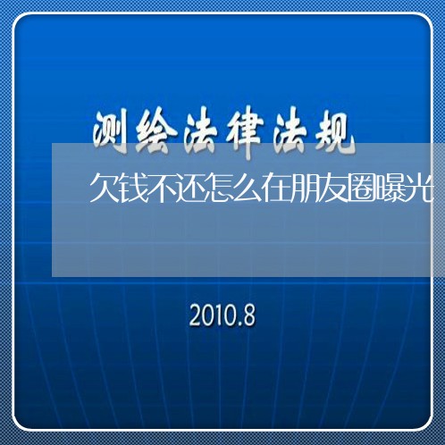 欠钱不还怎么在朋友圈曝光/2023092761605