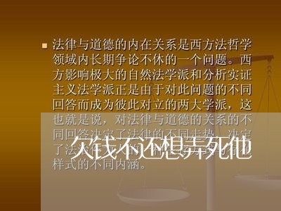 欠钱不还想弄死他/2023111628358