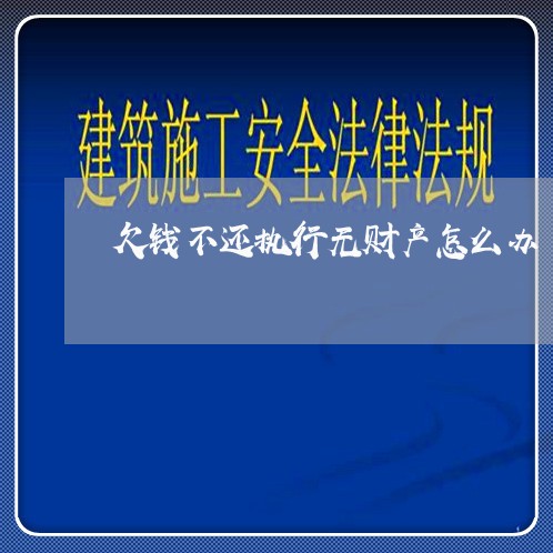 欠钱不还执行无财产怎么办/2023092839381