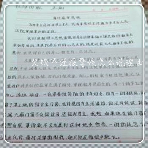 欠钱不还报警该怎么说理由/2023110883724