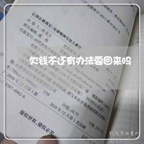 欠钱不还有办法要回来吗/2023110148462