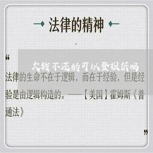 欠钱不还的可以登报纸吗/2023091518048