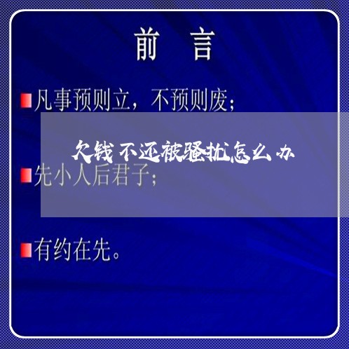 欠钱不还被骚扰怎么办/2023110239481