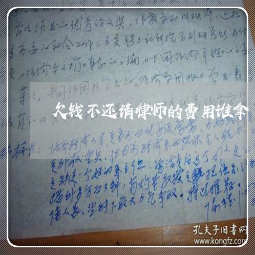 欠钱不还请律师的费用谁拿/2023092840514