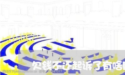 欠钱不还起诉了有啥用/2023110241372