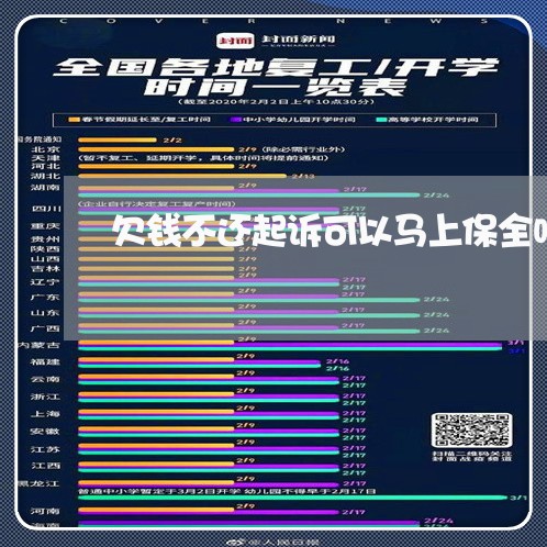 欠钱不还起诉可以马上保全吗/2023091551927