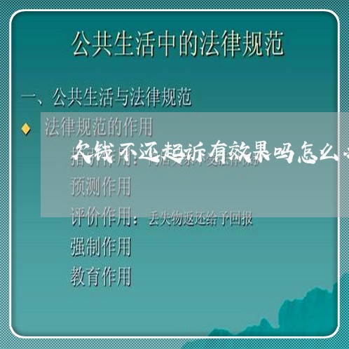 欠钱不还起诉有效果吗怎么办/2023110810583