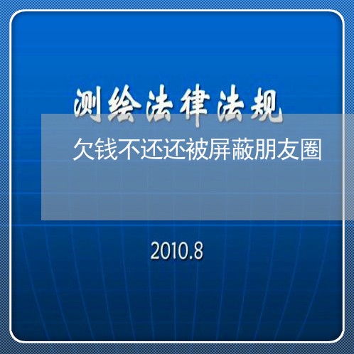 欠钱不还还被屏蔽朋友圈/2023112410592