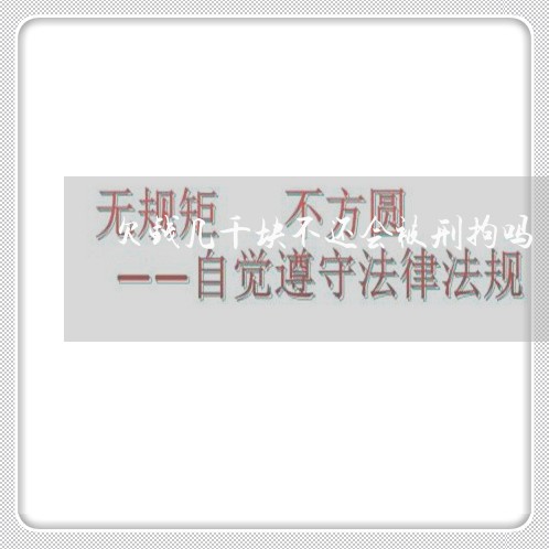 欠钱几千块不还会被刑拘吗/2023110883838