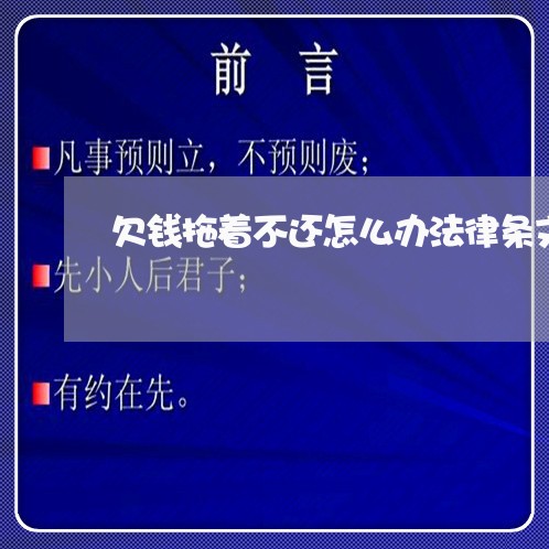 欠钱拖着不还怎么办法律条文/2023121073703