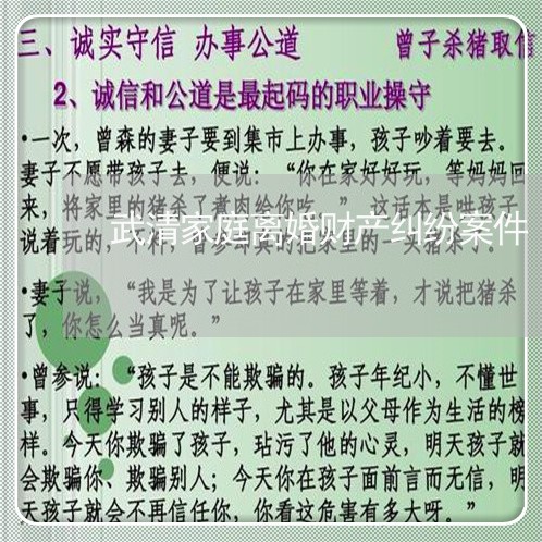 武清家庭离婚财产纠纷案件/2023111483606