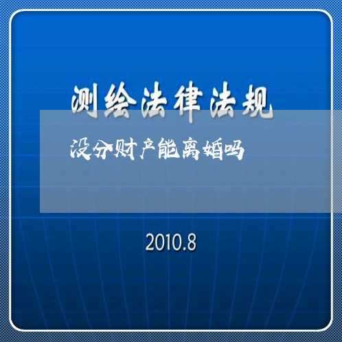 没分财产能离婚吗/2023100154158