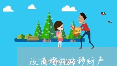 没离婚就转移财产/2023100139340