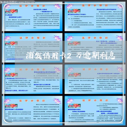 浦发信用卡2万逾期利息/2023121706138