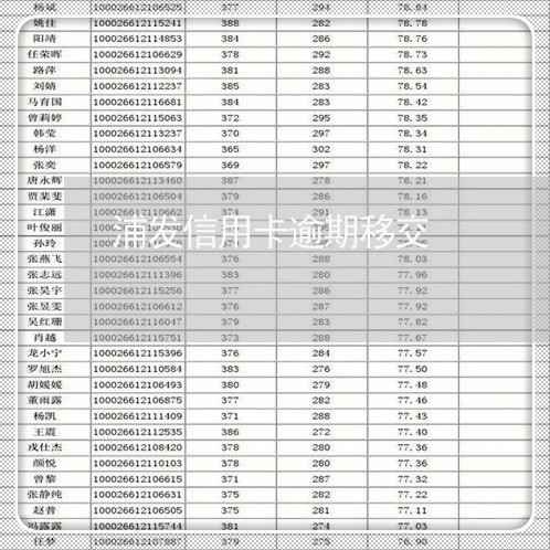 浦发信用卡逾期移交/2023112683594