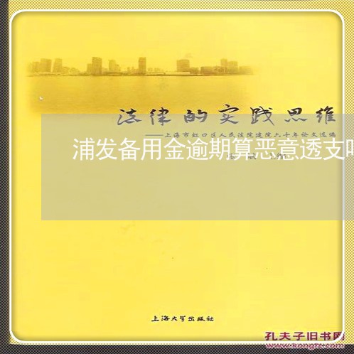 浦发备用金逾期算恶意透支吗/2023053094937