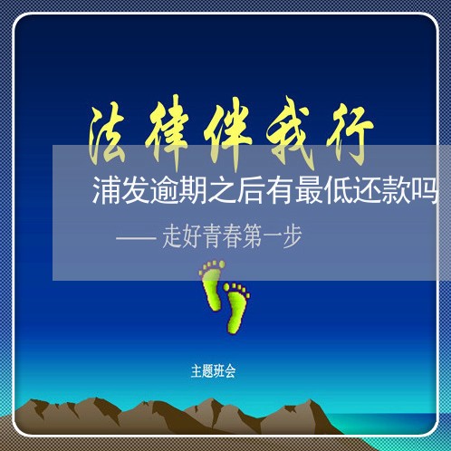 浦发逾期之后有最低还款吗/2023052875040