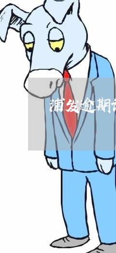 浦发逾期该如何解决/2023060907926