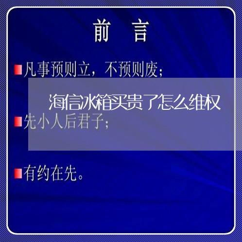 海信冰箱买贵了怎么维权/2023062316263