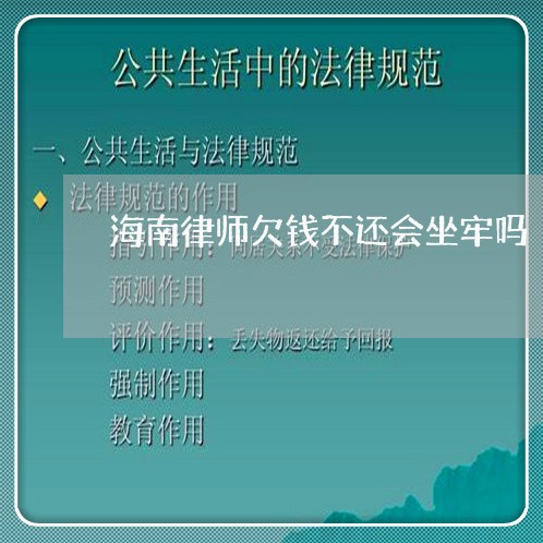 海南律师欠钱不还会坐牢吗/2023112749592