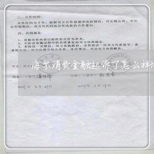 海尔消费金融起诉了怎么样协商/2023032572614