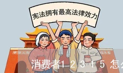 消费者12315怎么投诉/2023021786050