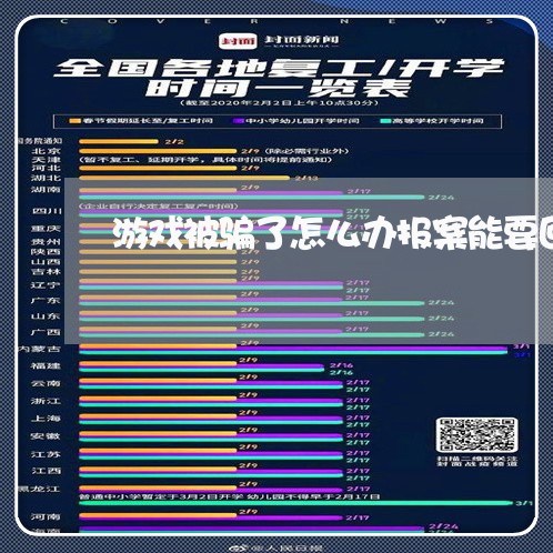 游戏被骗了怎么办报案能要回钱吗/2023040249103