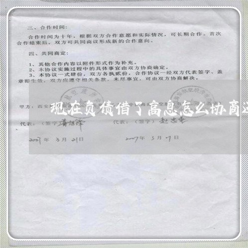 现在负债借了高息怎么协商还款/2023092341372