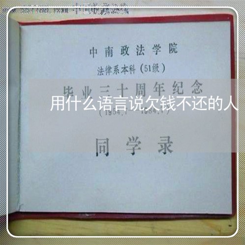 用什么语言说欠钱不还的人/2023112419726