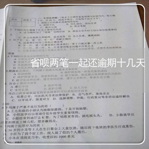 省呗两笔一起还逾期十几天/2023052662693