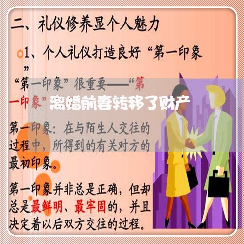 离婚前妻转移了财产/2023110938179